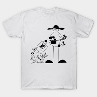 Planting with love minimalist line art T-Shirt